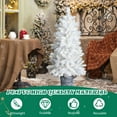 thumbnail image 5 of Tcbosik White Artificial Christmas Tree, 4ft Unlit Potted PVC Xmas Tree with 200 Branches & Metal Stand, Minimalist Holiday Decor for Living Room, Office & Entryway, 5 of 7