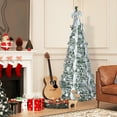 thumbnail image 6 of Bringstar 6ft Silver Pop Up Christmas Tree Pre Lit with 150 Lights, Pre Decorated Artificial Xmas Tree with Ornaments, Easy Setup & Foldable for Storage, 6 of 11