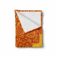 thumbnail image 2 of Ethnic Soft Flannel Fleece Throw Blanket, Abstract Floral Ornamental Framework Detail Grunge Background Traditional Design, Cozy Plush for Indoor and Outdoor Use, 60" x 80", Red Yellow, by Ambesonne, 2 of 6