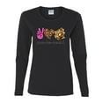 thumbnail image 3 of Peace Love Baseball Sports Womens Graphic Long Sleeve T-Shirt, Black, Small, 3 of 5