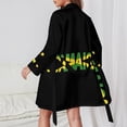 thumbnail image 2 of Jamaican Logo Gaming Anti Night Robe Long Sleeve V Neck Robe With Belt Women's Sleepwear Dresses, 2 of 9
