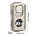 thumbnail image 3 of 5 in 1 Cigar Lighter with Cigar Cutter V Cut, Cigar Punch, Cigar Draw Enhancer, Cigar Holder, Refillable Butane Torch Lighter Gift for Men, Windproof Triple Jet Flame Lighter for Smoking, 3 of 9