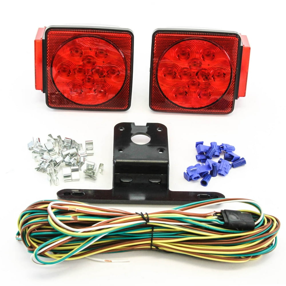 Red Hound Auto LED Submersible DOT Compliant Trailer Light Kit Square ...