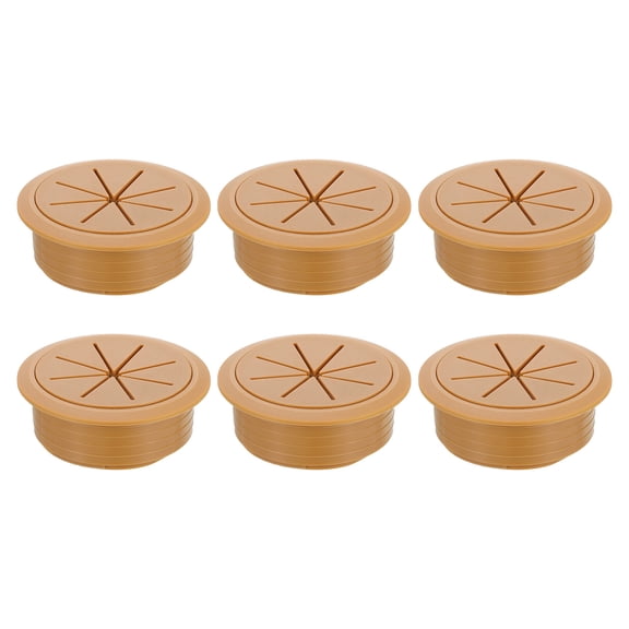6 Pack Desk Grommet, 2.36 inch 60mm Desk Cable Hole Cover, Brown