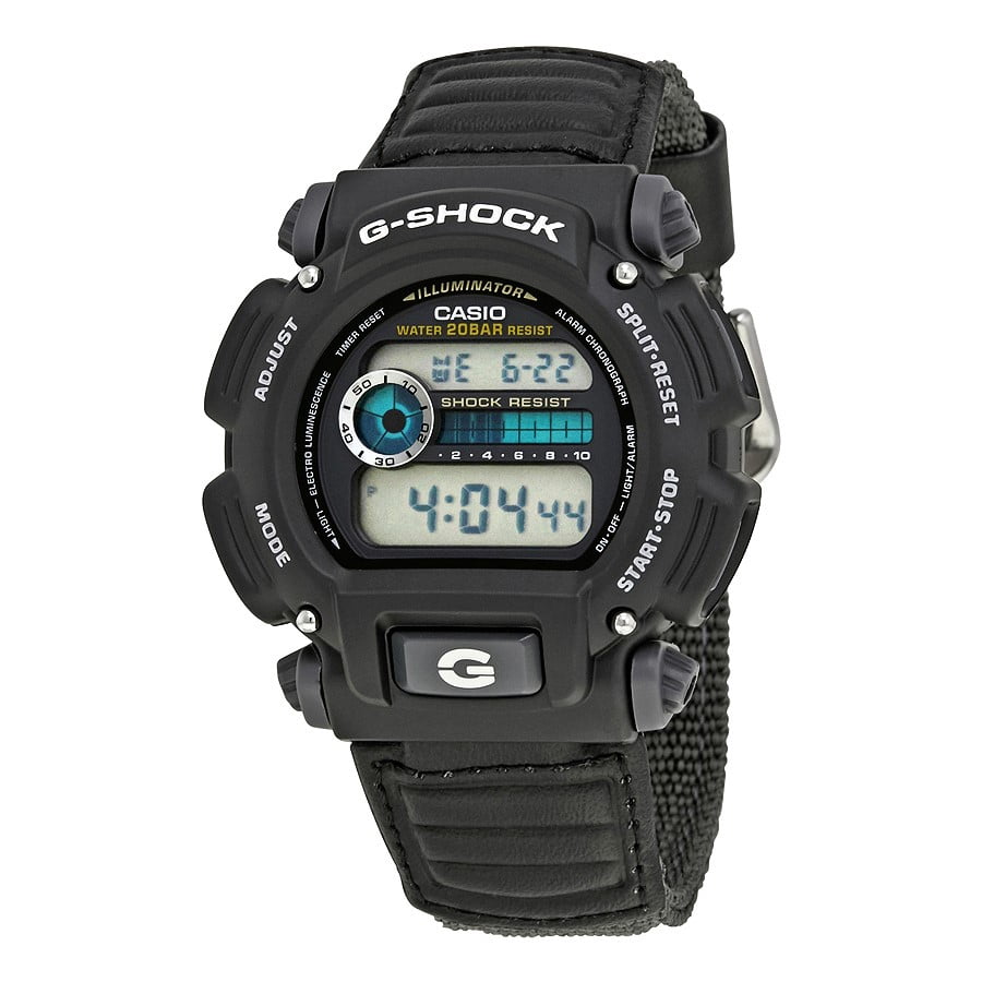 GSHOCK Casio Men's Digital Black and Grey Nylon Strap GShock Watch