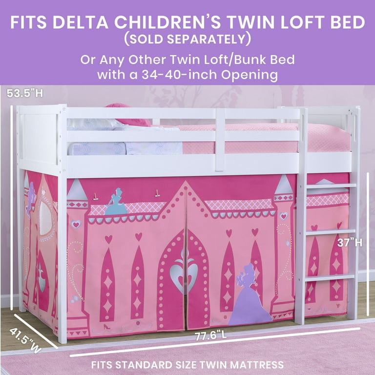 Disney Princess Loft Bed Tent by Delta Children Curtain Set for