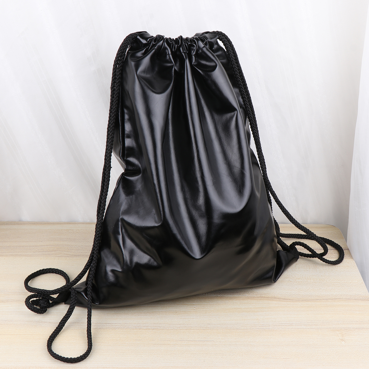 Drawstring Bag Backpack Travel String Leather Storage Large