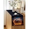thumbnail image 5 of Table Runner 72 Inches Long for Kitchen Dining, Baseball, Dresser Scarf Farmhouse, Dining Table Decorations for Wedding/Parties, Sports Theme Gradient Orange Blue Black 14 x 72 In, 5 of 9
