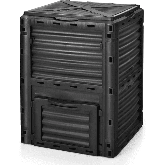 80-Gallon Outdoor Compost Bin – Large-Capacity Garden & Kitchen Waste Composter with Locking Lid and Bottom Discharge Door – Durable, BPA-Free Material