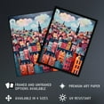 thumbnail image 2 of Edinburgh Cityscape Stylised Oil Painting Pink Blue Cloudy Scottish City Skyline Extra Large XL Wall Art Poster Print, 2 of 5