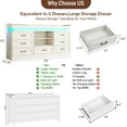 thumbnail image 2 of ChVans 7 Drawer Dresser with LED Light and Charging Station, Farmhouse Chest of Drawers for Closet, Wide Drawer Organizer Cabinet for Bedroom, Living Room, 2 of 7