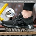 thumbnail image 2 of Sicherheitsschuhe Herren Leicht Arbeitsschuhe Damen Stahlkappe Bequem rutschfest Sportlich Sneakers Schwarz 5-10, 2 of 7
