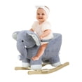 thumbnail image 4 of Wharick Ride On Rocking Horse Elephant Shape Soft Fabric Sturdy Frame Music Play Feature, 4 of 14