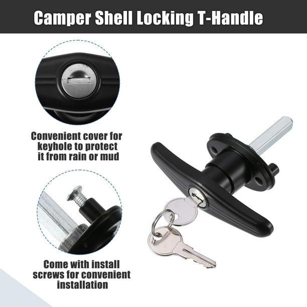 Snapklik.co : QZATTCAEN Truck Cap Locking T-Handle, Atching Set T