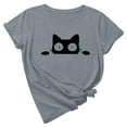thumbnail image 2 of cute tops for women trendy going out summer short sleeve cat shirt basic round neck tee comfy soft shirts, 2 of 4
