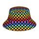 thumbnail image 1 of Fotbe Rainbow Chequerboard Sombrero Tipo Pescador con Estampado – Sombrero de Sol de Algodón de Moda para Playa, Golf, Pesca, 1 of 6