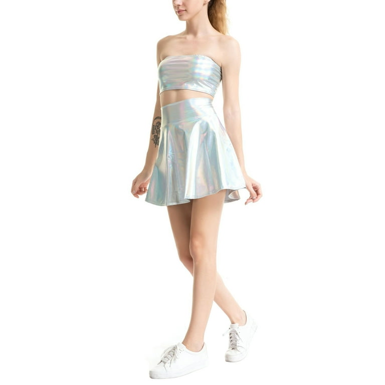 Holographic online skirt set