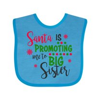 Inktastic Santa is Promoting Me to Big Sister Girls Baby Bib