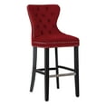 thumbnail image 6 of WestinTrends Wordford 29" Tufted Velvet Bar Stool (Set of 2), Black/ Red, 6 of 11