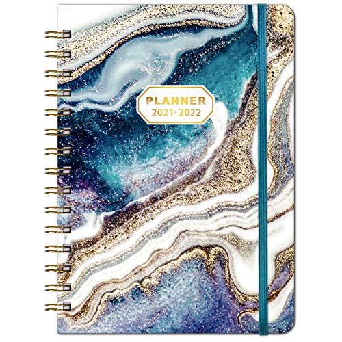 Inner Pocket 8.43 x 6.3 Planner from July 2021 to June 2022 Planner 2021-2022 with Flexible Spiral Hardcover Weekly & Monthly Planner 2021-2022 Academic Planner 2021-2022 Coated Tabs 