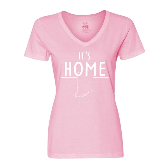 Inktastic It's Home- State of Indiana Outline Women's V-Neck T-Shirt