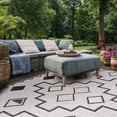 thumbnail image 6 of SAFAVIEH Courtyard Floella Geometric Indoor/Outdoor Area Rug, 6'7" x 9'6", Grey/Black, 6 of 16