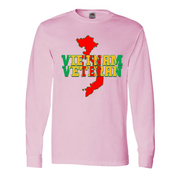 Inktastic Vietnam Veteran in Green Gold and Red Long Sleeve T-Shirt