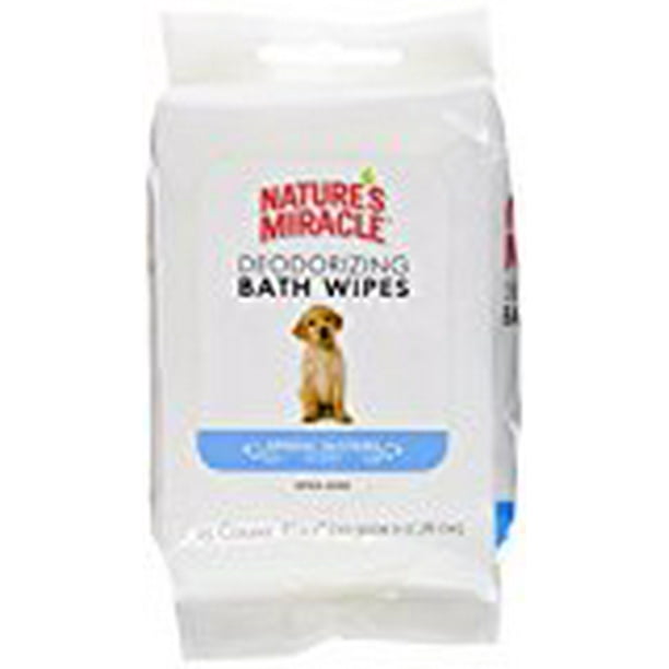 Nature’s Miracle Deodorizing Bath Wipes For Dogs, Spring Waters Scent