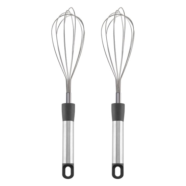 2uds Huevo Batidor Inoxidable Acero Globo Batidor Mezclador Utensilios Cocina Utensilio para Mezclar, Batir, Golpeando & Agitando Negro