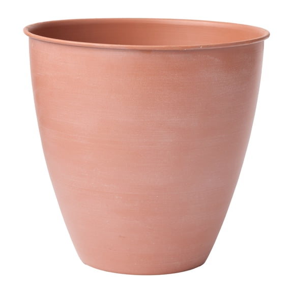 Bloem Arbor 6" Indoor Metal Cachepot - Decorative Planter with Powder-Coated Finish, Removable Drain Plug, Terra Cotta