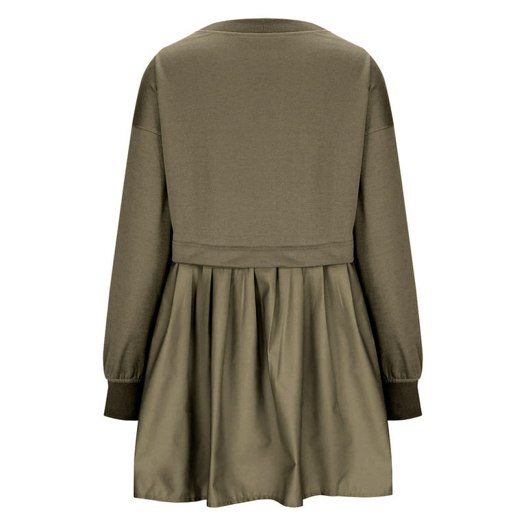 Casual Solid Patchwork O Neck A Line Dresses(5 Colors) Casual Solid Patchwork O Neck A Line Dresses(5 Colors)