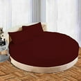 thumbnail image 2 of Cotton Sheet Round, 4 Piece Cotton Round Bedsheet 100% Egyptian Cotton, 30" Deep Pocket,84" Diameter, 400 TC, Round Sheet Set, Super Soft, Luxury and Easy Care -Burgundy Solid, King Size, 2 of 3