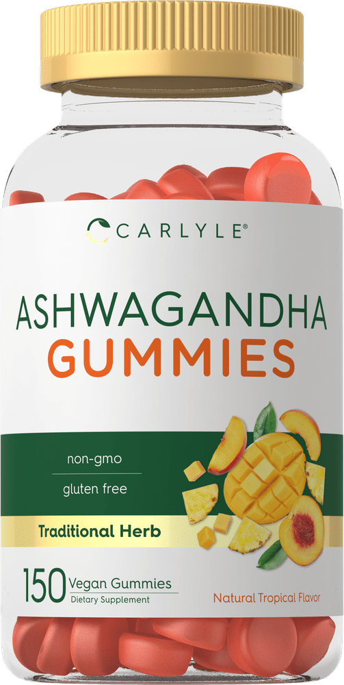 Ashwagandha Gummies | 150 Count | Natural Tropical Flavor | Vegan, Non-GMO, Gluten Free Root Extract | by Carlyle