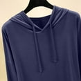 thumbnail image 6 of HUPOM Sweatshirts Women V-Neck Flap Cocktail & Party Hoodie Pajamas Dance Navy M, 6 of 7