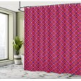 thumbnail image 4 of Ambesonne Plaid Shower Curtain, Diagonal Checkered Retro Art, 69"Wx70"L, Green Magenta Quartz, 4 of 4