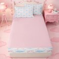 thumbnail image 4 of meiyoeat cute Seashell Bow Zipper Full Size Comforter Sets with Fitted Sheet and 2 Pillowcases,Watercolor Coastal Style Zipper Bedding Set,Pink Reversible,4-Piece, 4 of 7