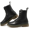 thumbnail image 1 of BAMAIA Bottes de Combat pour Femmes Imperméables Bottines Classiques en Cuir PU, 1 of 7