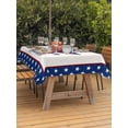 thumbnail image 2 of Outdoor Tablecloth with Umbrella Hole and Zipper, Independence Day Rectangle Table Cloth 60x120 Inch Waterproof Tablecloth, 4th of July Patriotic Star Blue Red Flag Picnic Table Cover for Patio, 2 of 7