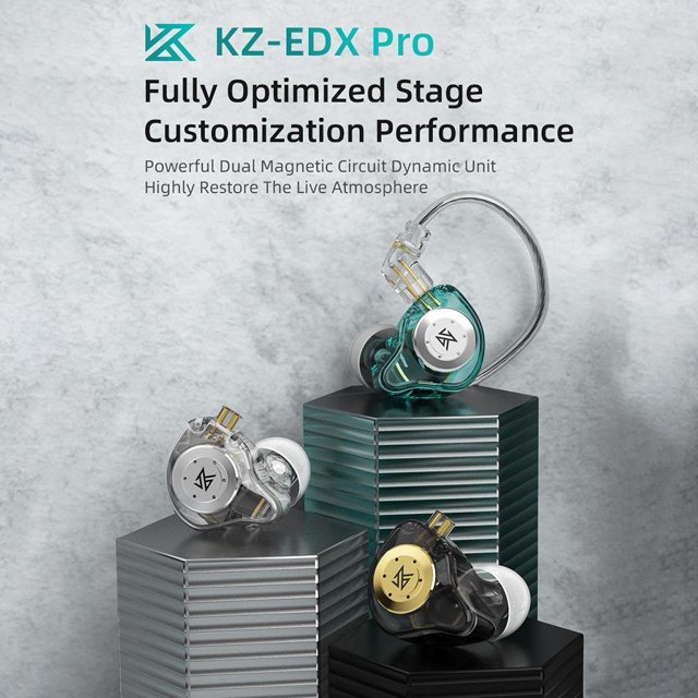 Auricular WiFi KZ-EDX Pro HIFI Bass Auriculares Sport Monitor Auriculares (Transparente Sin micrófono)