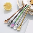 thumbnail image 3 of Hariumiu Stainless Steel Straw Spoon for Drinks Reusable Tea Filter Stirring Straws Multi-Functional Leak-proof Drinking Straw for Various Beverages, 3 of 8