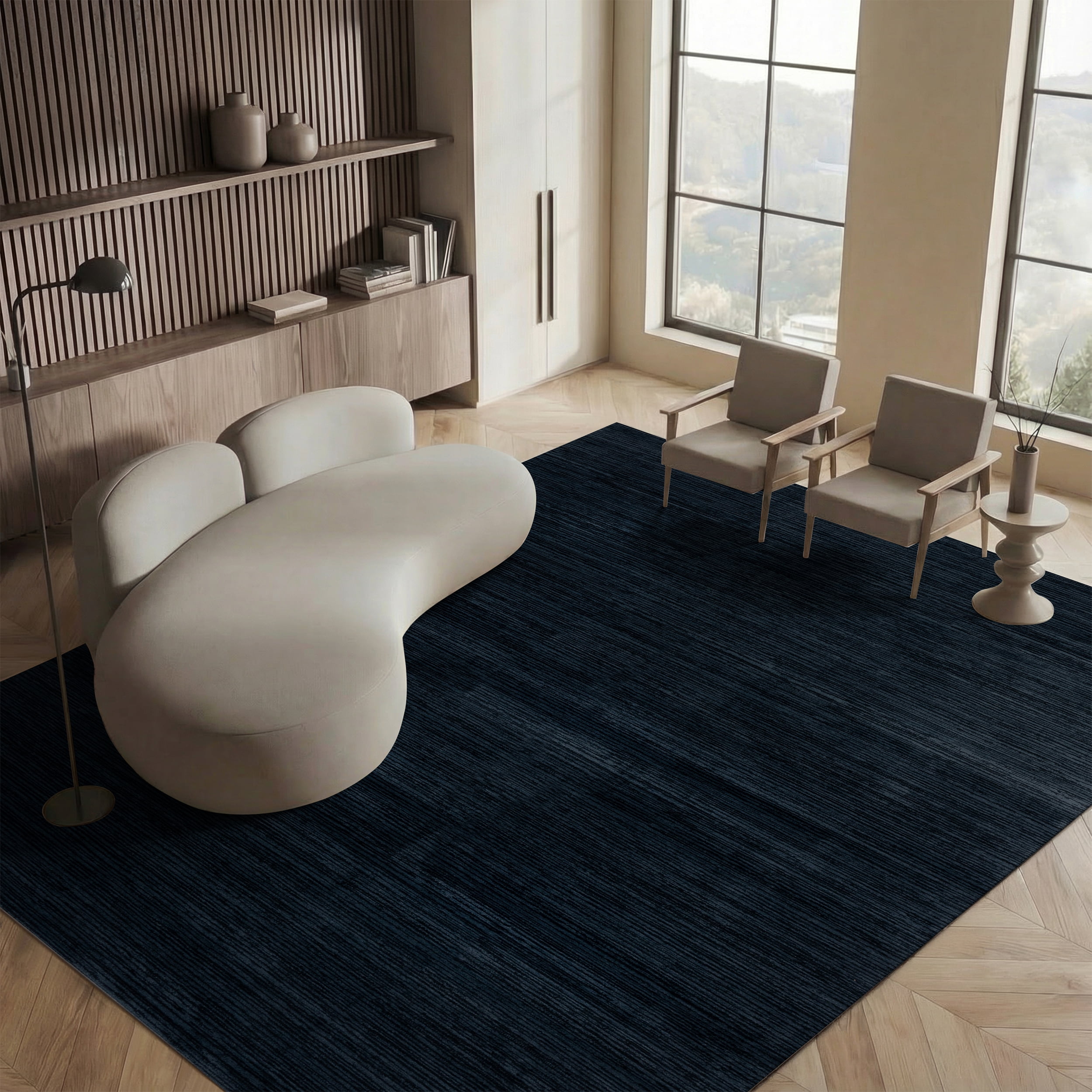 SAFAVIEH Vision Adrasteia Overdyed Solid Area Rug, Black, 2'2" x 4' - Modern Design, Black, Non-Shedding & Easy Cleaning, Ideal for Living Room, Bedroom, Dining Space, Entryway, Bathroom, Bedside