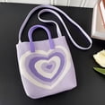 thumbnail image 6 of Women's Woven Tote Bag Grocery Bag Knitted Handbag for Party Working Outdoor Violet, 6 of 7