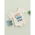 thumbnail image 3 of Wassery 4th of July Infant Baby Girls Boys Romper Independence Day Clothes Bus Letters Print Short Sleeve Round Neck Bodysuits Summer Infant Bodysuits 0-24M My First Independence 's Day, 3 of 9