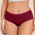 thumbnail image 6 of LNWUY Cotton Hipster Panties for Women Mid Rise Underwear Soft Breathable Cheeky Full Coverage Ladies Briefs Red S, 6 of 6