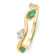 thumbnail image 2 of Pompeii 3/8Ct Emerald Marquise Shape Diamond & Gemstone Wedding Ring 10k Gold Lab Grown, 2 of 5