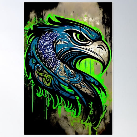 Seattle Sports Inspired Print Poster Wall Art, Modern Wall Decor For Living Room Bedroom, 8x12 UNFRAMED