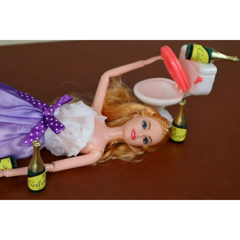 Drunk Doll Cake Topper Funny 21st Birthday Decoration Kit Blonde