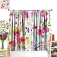 thumbnail image 3 of Watercolor Floral Blackout Curtains,Vintage Spring Colorful Botanical Nature Flower Bedroom Curtains Living Room Study,Modern Floral Design Window Treatment 21x54in,2 Panel Set, 3 of 6
