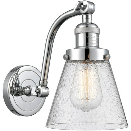 

Polished Chrome Tone Wall Sconces 7 Wide Seedy Glass Steel/Cast Brass Medium Base LED 1 Light Fixture