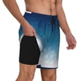 thumbnail image 2 of Naloa Christmas Snowflakes Print Men Swim Trunks with Compression Liner ,Board Shorts,Men's Swim Shorts with Drawstring and Elastic Waistband-Medium, 2 of 6
